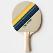 ヴィンテージビーチストライプの砂（名前） 卓球ラケット (正面)