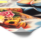 ヴィンテージビーチタトゥーピンナップ ポスター (角)