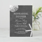 ヴィンテージビーチテーマシャルボードリハーサルディナー 招待状 (スタンド正面)