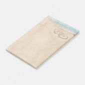 ヴィンテージビーチハートカップルイニシャル ポストイット (アングル)