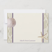 ヴィンテージビーチパープルフラットカードサンキュー サンキューカード (裏面)