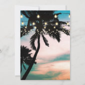 ヴィンテージビーチパームツリートゥインクルライ結婚ト 招待状 (裏面)