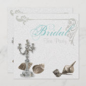 ヴィンテージビーチブライダルシャワーティーパーティの招待状 招待状 (正面/裏面)