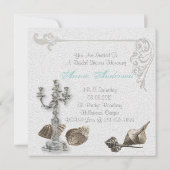 ヴィンテージビーチブライダルシャワーティーパーティの招待状 招待状 (裏面)
