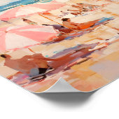 ヴィンテージビーチプリント |抽象芸術絵画沿岸 ポスター (角)