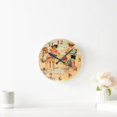 ヴィンテージビーチボーイガールチルドレンファインアート ラウンド壁時計 (ホーム)