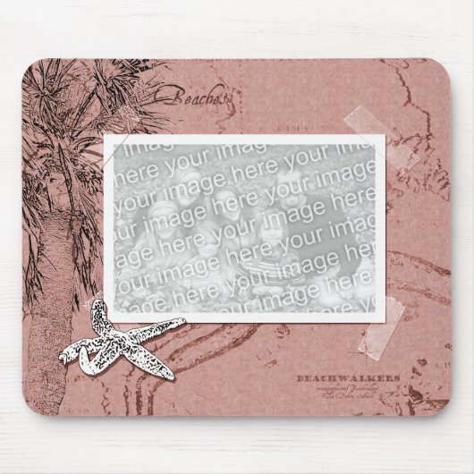 ヴィンテージビーチメモリーフォトフレームマウスパッド マウスパッド (正面)