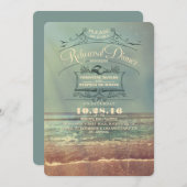 ヴィンテージビーチリハーサル夕食招待状 招待状 (正面/裏面)