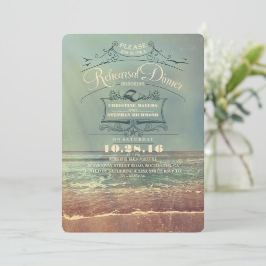 ヴィンテージビーチリハーサル夕食招待状 招待状 (スタンド正面)