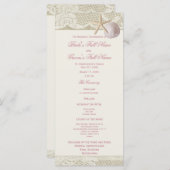 ヴィンテージビーチレース及びバーラップ結婚式 プログラム (正面/裏面)