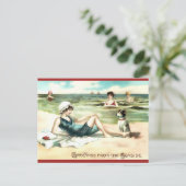 ヴィンテージビーチ入浴美しい葉書 ポストカード (スタンド正面)