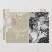 ヴィンテージビーチ写真サンキューフラットカード サンキューカード (正面/裏面)