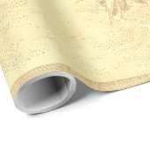 ヴィンテージビーチ及びヤシ木エッチングギフトラベル ラッピングペーパー (ロールコーナー)