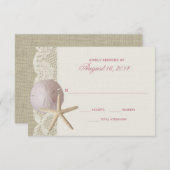 ヴィンテージビーチ及びレースアイボリーRSVP 出欠カード (正面/裏面)