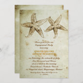 ヴィンテージビーチ婚約パーティ招待状 招待状 (正面/裏面)