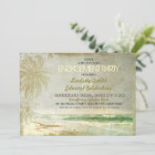 ヴィンテージビーチ婚約パーティ招待状 招待状 (スタンド正面)