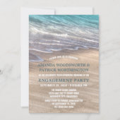 ヴィンテージビーチ波婚約パーティ招待状 招待状 (正面)