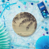 ヴィンテージビーチ海パームツリーズ&ライツ結婚ズ ペーパープレート (パーティー)