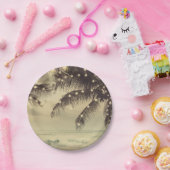 ヴィンテージビーチ海パームツリーズ&ライツ結婚ズ ペーパープレート (パーティー)