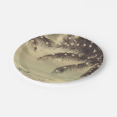 ヴィンテージビーチ海パームツリーズ&ライツ結婚ズ ペーパープレート (アングル)