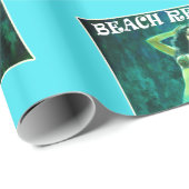 ヴィンテージビーチ準備Mermaidピンアップラッピング紙 ラッピングペーパー (ロールコーナー)