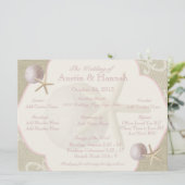 ヴィンテージビーチ結婚式プログラムカード プログラム (スタンド正面)