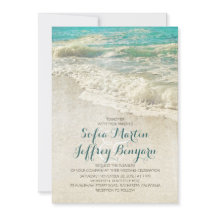 ヴィンテージビーチ結婚式招待状