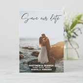 ヴィンテージビーチ結婚式日付の保存 セーブザデート (スタンド正面)