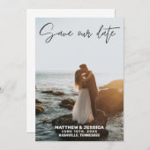 ヴィンテージビーチ結婚式日付の保存 セーブザデート (正面/裏面)