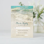 ヴィンテージビーチ結婚式RSVPカード 出欠カード (スタンド正面)