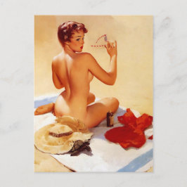 ヴィンテージビーチ美しいピンアップガール ポストカード