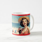 "ヴィンテージビーチ美しい" コーヒーマグカップ (正面右)
