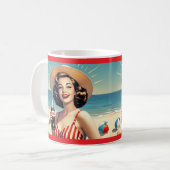 "ヴィンテージビーチ美しい" コーヒーマグカップ (正面左)