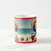 "ヴィンテージビーチ美しい" コーヒーマグカップ (中央)