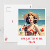 "ヴィンテージビーチ美しい" ポストカード (正面/裏面)