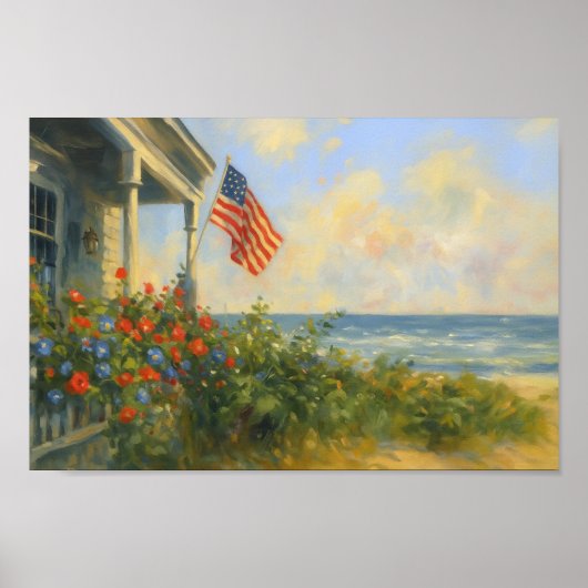 ヴィンテージビーチ7月4日アメリカ独立 ポスター (正面)