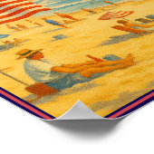 ヴィンテージビーチ7月4日アメリカ独立 ポスター (角)