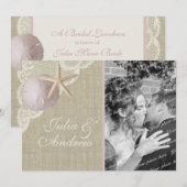 ヴィンテージビーチ ブライダルランチョン 招待状 (正面/裏面)