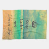 ヴィンテージビーチ「保Calm and Dream Big」引用文 キッチンタオル (横)