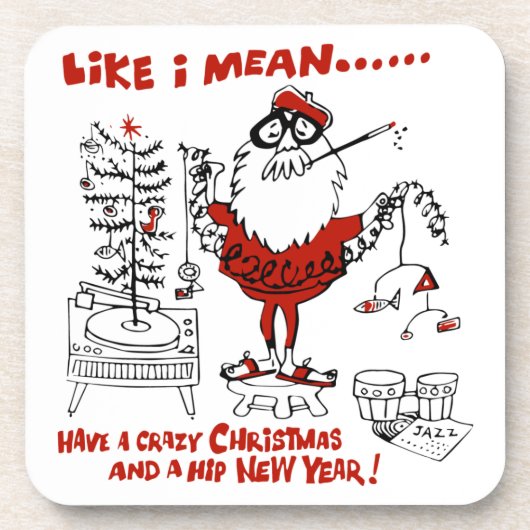 ヴィンテージビートニククリスマスデザイン コースター (正面)