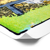 ヴィンテージビーハイブと雲の風景キッチンアート ポスター (角)