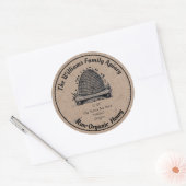 ヴィンテージビーハイブクラフト紙 |はちみつアフィールラベル ラウンドシール (封筒)