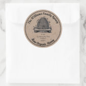 ヴィンテージビーハイブクラフト紙 |はちみつアフィールラベル ラウンドシール (バッグ)