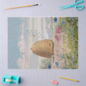 ヴィンテージビーハイブワイルドフラワー牧草地ミツバチが分離 薄葉紙 (クラフト)