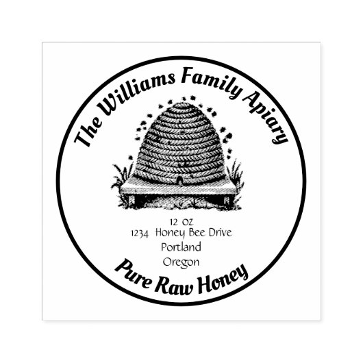ヴィンテージビーハイブ養蜂場アドレスHoney Jar ラバースタンプ (インプリント)