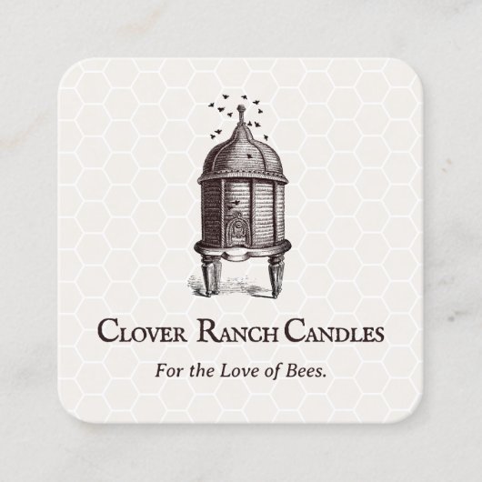 ヴィンテージビーハイブ養蜂 スクエア名刺 (正面)