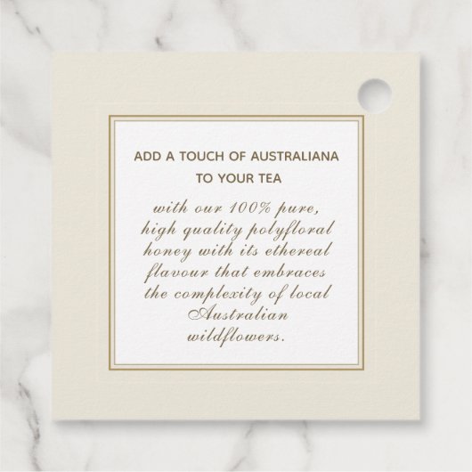 ヴィンテージビーハニージャールクラフトネックラベルビーキーパー フェイバータグ (裏面)