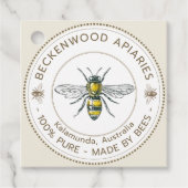 ヴィンテージビーハニージャールクラフトネックラベルビーキーパー フェイバータグ (正面)