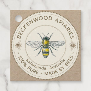 ヴィンテージビーハニージャールネックラベルビーキーパー フェイバータグ