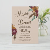 ヴィンテージビーヒマワリフローラ結婚ズ 招待状 (スタンド正面)